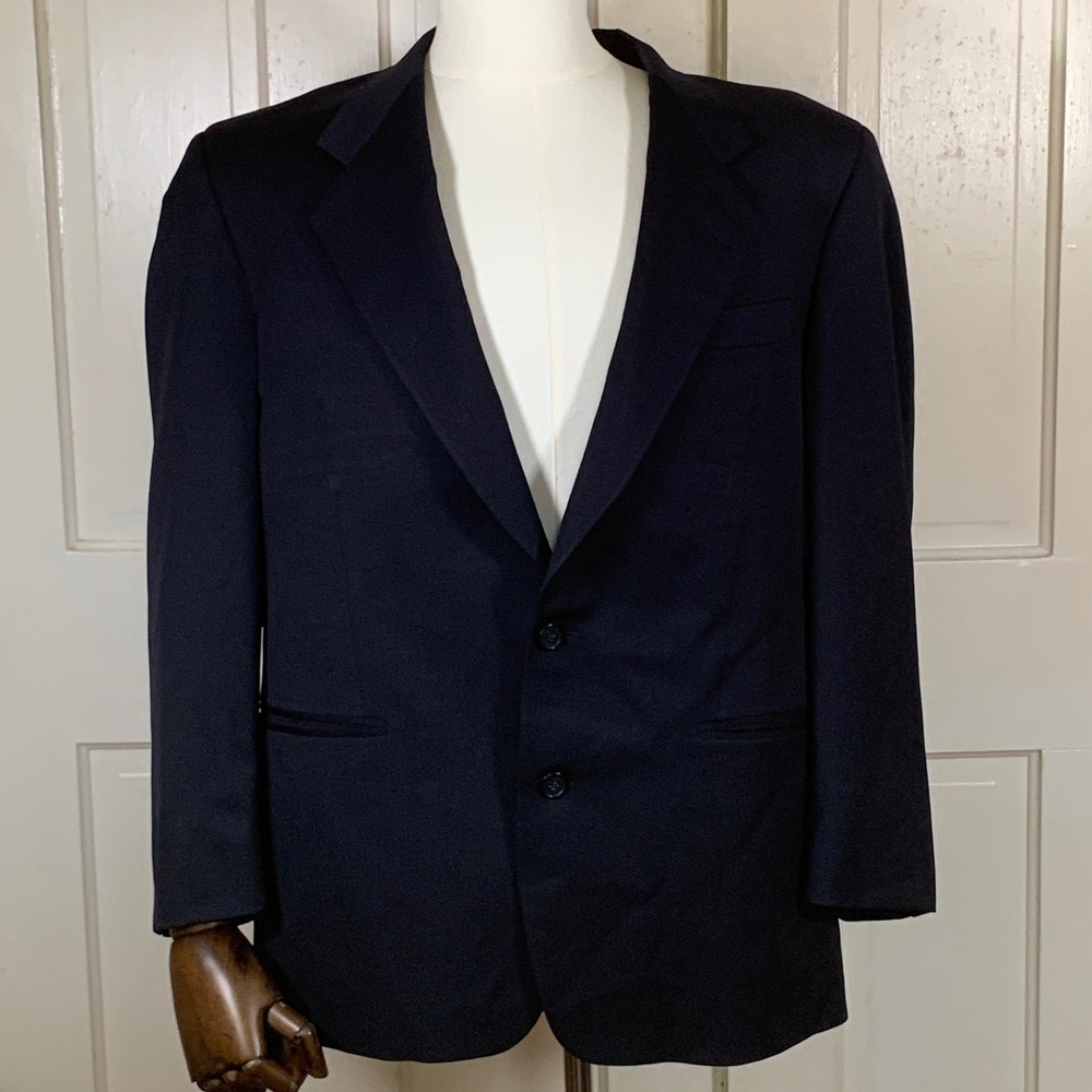 Toscanini Blazer Mens US 40R/ EU 50 Navy Super 100s Wool Tollegno Made in Italy